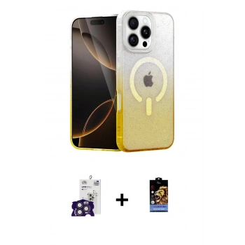MARSİLYAN™- iPhone 16 Pro Max Kılıf Eksen Minimal Özel Seri - Siyah Buffer Hayalet Cam Ekran Koruyucu + Bilvis Titan Kamera Lens - TMGI
