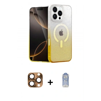 MARSİLYAN™- iPhone 16 Pro Max Kılıf Eksen Minimal Özel Seri - Siyah Joko Magic 5D Cam + Pers Alüminyum Kamera Lens - CLTM