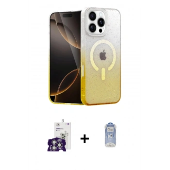 MARSİLYAN™- iPhone 16 Pro Max Kılıf Eksen Minimal Özel Seri - Siyah Joko Magic 5D Cam + Bilvis Titan Kamera Lens - GS