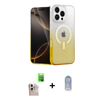 MARSİLYAN™- iPhone 16 Pro Max Kılıf Eksen Minimal Özel Seri - Siyah Joko Magic 5D Cam + Raze Metal Kamera Lens - NLGY