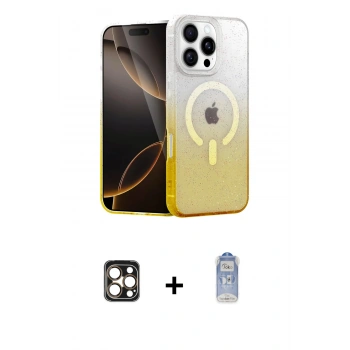 MARSİLYAN™- iPhone 16 Pro Max Kılıf Eksen Minimal Özel Seri - Siyah Joko Magic 5D Cam + PVD Metal Kamera Lens - GD