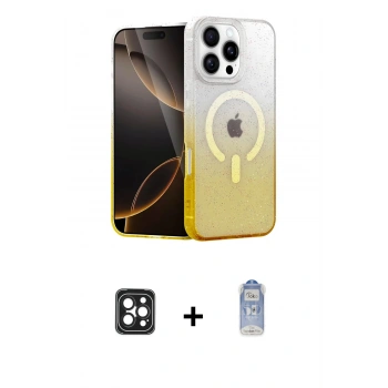 MARSİLYAN™- iPhone 16 Pro Max Kılıf Eksen Minimal Özel Seri - Siyah Joko Magic 5D Cam + PVD Metal Kamera Lens - SH