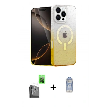 MARSİLYAN™- iPhone 16 Pro Max Kılıf Eksen Minimal Özel Seri - Siyah Joko Magic 5D Cam + Raze Metal Kamera Lens - SH