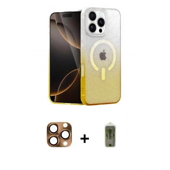 MARSİLYAN™- iPhone 16 Pro Max Kılıf Eksen Minimal Özel Seri - Siyah Joko Magic 5D Hayalet Cam + Pers Alüminyum Kamera Lens - CLTM