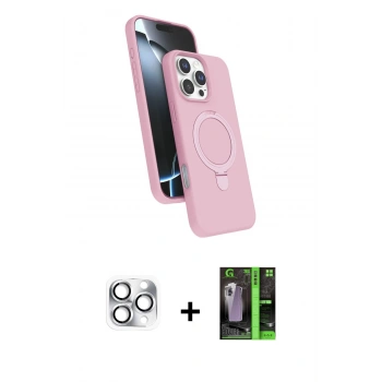 MARSİLYAN™- iPhone 16 Pro Max Kılıf İz Işık Koleksiyonu - Şeffaf 360 Full Body Arka Koruyucu + Pers Alüminyum Kamera Lens - GS