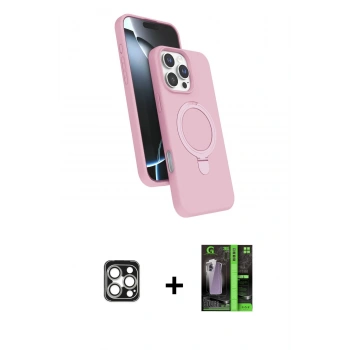 MARSİLYAN™- iPhone 16 Pro Max Kılıf İz Işık Koleksiyonu - Şeffaf 360 Full Body Arka Koruyucu + PVD Metal Kamera Lens - GS