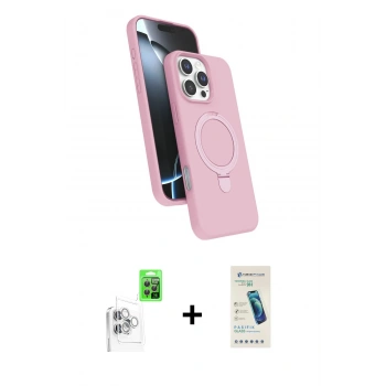 MARSİLYAN™- iPhone 16 Pro Max Kılıf İz Işık Koleksiyonu - Şeffaf Pasifik Cam Ekran Koruyucu + Raze Metal Kamera Lens - BZ