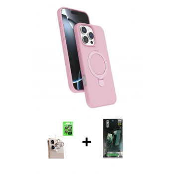 MARSİLYAN™- iPhone 16 Pro Max Kılıf İz Işık Koleksiyonu - Siyah 360 Mat Full Body Arka Koruyucu + Raze Metal Kamera Lens - NLGY
