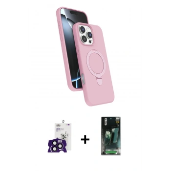 MARSİLYAN™- iPhone 16 Pro Max Kılıf İz Işık Koleksiyonu - Siyah 360 Mat Full Body Arka Koruyucu + Bilvis Titan Kamera Lens - SH