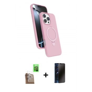 MARSİLYAN™- iPhone 16 Pro Max Kılıf İz Işık Koleksiyonu - Siyah 3D Antistatik Hayalet Cam Ekran Koruyucu + Raze Metal Kamera Lens - CLTM