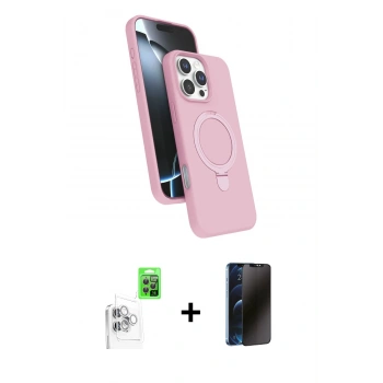 MARSİLYAN™- iPhone 16 Pro Max Kılıf İz Işık Koleksiyonu - Siyah 3D Antistatik Hayalet Cam Ekran Koruyucu + Raze Metal Kamera Lens - BZ
