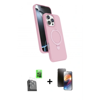 MARSİLYAN™- iPhone 16 Pro Max Kılıf İz Işık Koleksiyonu - Siyah 3D Antistatik Mat Seramik Nano Ekran Koruyucu + Raze Metal Kamera Lens - SH