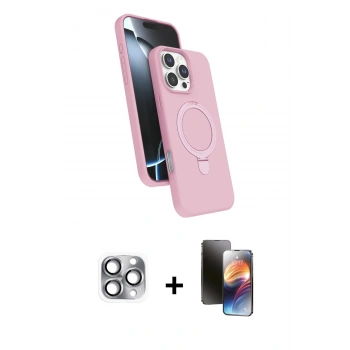 MARSİLYAN™- iPhone 16 Pro Max Kılıf İz Işık Koleksiyonu - Siyah 3D Antistatik Mat Seramik Nano Ekran Koruyucu + Pers Alüminyum Kamera Lens - GI