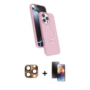MARSİLYAN™- iPhone 16 Pro Max Kılıf İz Işık Koleksiyonu - Siyah 3D Antistatik Mat Seramik Nano Ekran Koruyucu + Pers Alüminyum Kamera Lens - CLTM