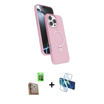 MARSİLYAN™- iPhone 16 Pro Max Kılıf İz Işık Koleksiyonu - Siyah 3D Antistatik Seramik Nano Ekran Koruyucu + Raze Metal Kamera Lens - CLTM
