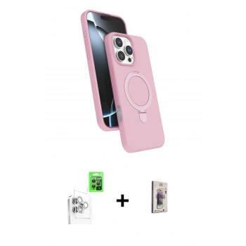 MARSİLYAN™- iPhone 16 Pro Max Kılıf İz Işık Koleksiyonu - Siyah Bilvis 3D Cam Ekran Koruyucu + Raze Metal Kamera Lens - BZ