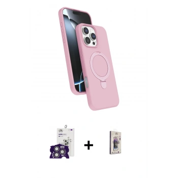 MARSİLYAN™- iPhone 16 Pro Max Kılıf İz Işık Koleksiyonu - Siyah Bilvis 3D Cam Ekran Koruyucu + Bilvis Titan Kamera Lens - GS
