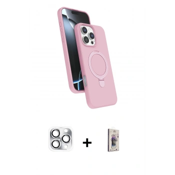 MARSİLYAN™- iPhone 16 Pro Max Kılıf İz Işık Koleksiyonu - Siyah Bilvis 3D Cam Ekran Koruyucu + Pers Alüminyum Kamera Lens - GS