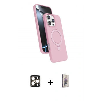 MARSİLYAN™- iPhone 16 Pro Max Kılıf İz Işık Koleksiyonu - Siyah Bilvis 3D Cam Ekran Koruyucu + PVD Metal Kamera Lens - GD