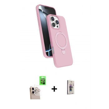 MARSİLYAN™- iPhone 16 Pro Max Kılıf İz Işık Koleksiyonu - Siyah Bilvis 3D Cam Ekran Koruyucu + Raze Metal Kamera Lens - NLGY