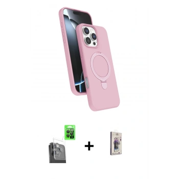 MARSİLYAN™- iPhone 16 Pro Max Kılıf İz Işık Koleksiyonu - Siyah Bilvis 3D Cam Ekran Koruyucu + Raze Metal Kamera Lens - SH