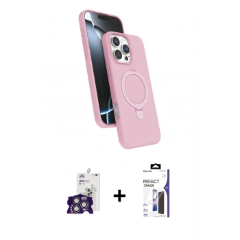 MARSİLYAN™- iPhone 16 Pro Max Kılıf İz Işık Koleksiyonu - Siyah Bilvis 3X AR Hayalet Cam Ekran Koruyucu + Bilvis Titan Kamera Lens - GS