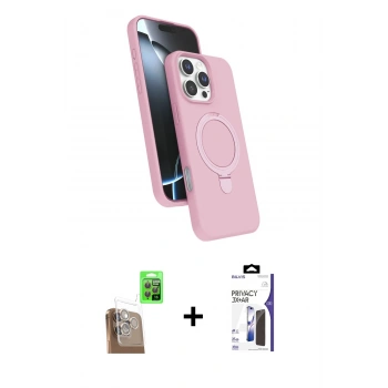 MARSİLYAN™- iPhone 16 Pro Max Kılıf İz Işık Koleksiyonu - Siyah Bilvis 3X AR Hayalet Cam Ekran Koruyucu + Raze Metal Kamera Lens - CLTM