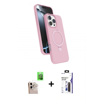 MARSİLYAN™- iPhone 16 Pro Max Kılıf İz Işık Koleksiyonu - Siyah Bilvis 3X AR Hayalet Cam Ekran Koruyucu + Raze Metal Kamera Lens - NLGY