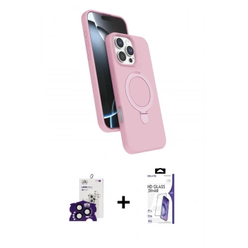 MARSİLYAN™- iPhone 16 Pro Max Kılıf İz Işık Koleksiyonu - Siyah Bilvis 3X AR HD Cam Ekran Koruyucu + Bilvis Titan Kamera Lens - SH