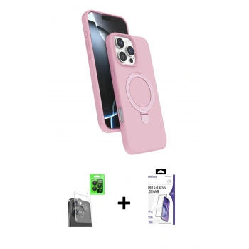 MARSİLYAN™- iPhone 16 Pro Max Kılıf İz Işık Koleksiyonu - Siyah Bilvis 3X AR HD Cam Ekran Koruyucu + Raze Metal Kamera Lens - SH