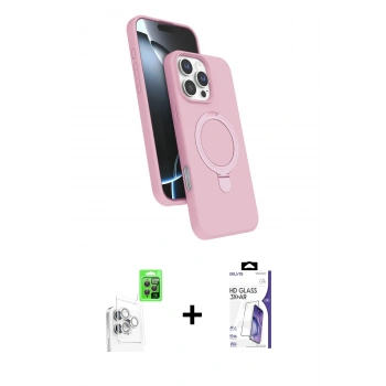 MARSİLYAN™- iPhone 16 Pro Max Kılıf İz Işık Koleksiyonu - Siyah Bilvis 3X AR HD Cam Ekran Koruyucu + Raze Metal Kamera Lens - BZ