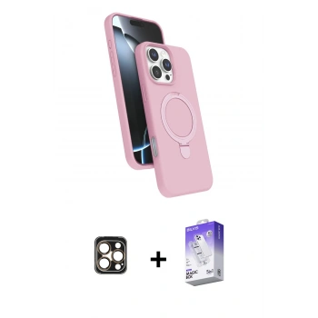 MARSİLYAN™- iPhone 16 Pro Max Kılıf İz Işık Koleksiyonu - Siyah Bilvis 5in1 3D Magic Cam Ekran Koruyucu + PVD Metal Kamera Lens - GD