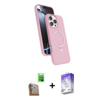 MARSİLYAN™- iPhone 16 Pro Max Kılıf İz Işık Koleksiyonu - Siyah Bilvis 5in1 3D Magic Cam Ekran Koruyucu + Raze Metal Kamera Lens - CLTM