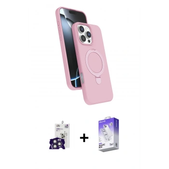 MARSİLYAN™- iPhone 16 Pro Max Kılıf İz Işık Koleksiyonu - Siyah Bilvis 5in1 3D Magic Cam Ekran Koruyucu + Bilvis Titan Kamera Lens - TMGI