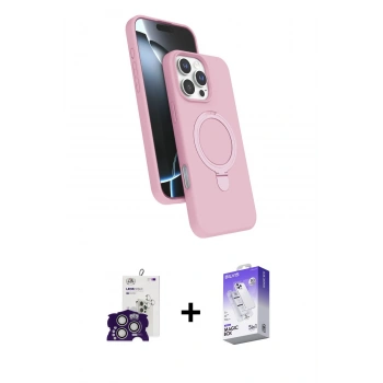 MARSİLYAN™- iPhone 16 Pro Max Kılıf İz Işık Koleksiyonu - Siyah Bilvis 5in1 3D Magic Cam Ekran Koruyucu + Bilvis Titan Kamera Lens - GS
