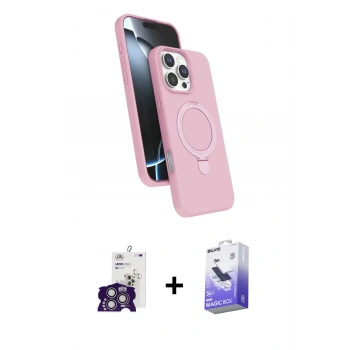 MARSİLYAN™- iPhone 16 Pro Max Kılıf İz Işık Koleksiyonu - Siyah Bilvis 5in1 5D Magic Hayalet Cam Ekran Koruyucu + Bilvis Titan Kamera Lens - GS