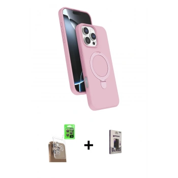 MARSİLYAN™- iPhone 16 Pro Max Kılıf İz Işık Koleksiyonu - Siyah Bilvis Hayalet Cam Ekran Koruyucu + Raze Metal Kamera Lens - CLTM