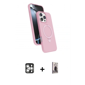 MARSİLYAN™- iPhone 16 Pro Max Kılıf İz Işık Koleksiyonu - Siyah Bilvis Hayalet Cam Ekran Koruyucu + PVD Metal Kamera Lens - GS