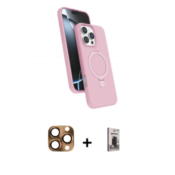 MARSİLYAN™- iPhone 16 Pro Max Kılıf İz Işık Koleksiyonu - Siyah Bilvis Hayalet Cam Ekran Koruyucu + Pers Alüminyum Kamera Lens - CLTM