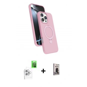 MARSİLYAN™- iPhone 16 Pro Max Kılıf İz Işık Koleksiyonu - Siyah Bilvis Hayalet Cam Ekran Koruyucu + Raze Metal Kamera Lens - BZ