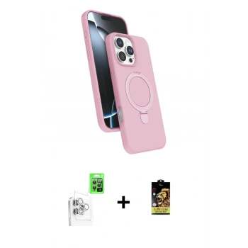 MARSİLYAN™- iPhone 16 Pro Max Kılıf İz Işık Koleksiyonu - Siyah Buffer Cam Ekran Koruyucu + Raze Metal Kamera Lens - BZ