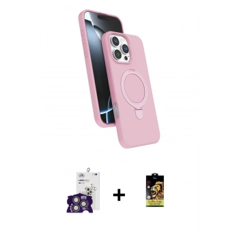 MARSİLYAN™- iPhone 16 Pro Max Kılıf İz Işık Koleksiyonu - Siyah Buffer Cam Ekran Koruyucu + Bilvis Titan Kamera Lens - GS