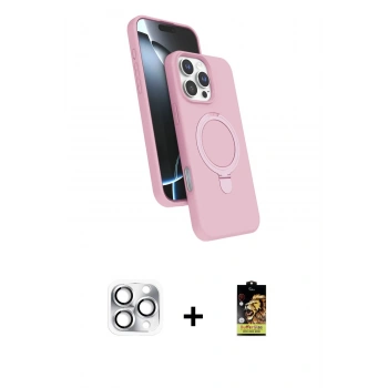 MARSİLYAN™- iPhone 16 Pro Max Kılıf İz Işık Koleksiyonu - Siyah Buffer Cam Ekran Koruyucu + Pers Alüminyum Kamera Lens - GS