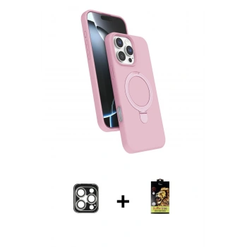 MARSİLYAN™- iPhone 16 Pro Max Kılıf İz Işık Koleksiyonu - Siyah Buffer Cam Ekran Koruyucu + PVD Metal Kamera Lens - GS