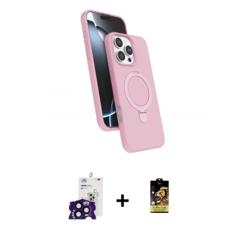 MARSİLYAN™- iPhone 16 Pro Max Kılıf İz Işık Koleksiyonu - Siyah Buffer Cam Ekran Koruyucu + Bilvis Titan Kamera Lens - SH