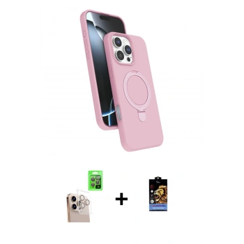 MARSİLYAN™- iPhone 16 Pro Max Kılıf İz Işık Koleksiyonu - Siyah Buffer Hayalet Cam Ekran Koruyucu + Raze Metal Kamera Lens - NLGY