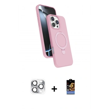 MARSİLYAN™- iPhone 16 Pro Max Kılıf İz Işık Koleksiyonu - Siyah Buffer Hayalet Cam Ekran Koruyucu + Pers Alüminyum Kamera Lens - GS