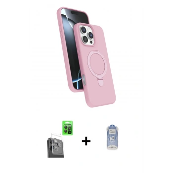 MARSİLYAN™- iPhone 16 Pro Max Kılıf İz Işık Koleksiyonu - Siyah Joko Magic 5D Cam + Raze Metal Kamera Lens - SH