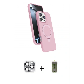 MARSİLYAN™- iPhone 16 Pro Max Kılıf İz Işık Koleksiyonu - Siyah Joko Magic 5D Hayalet Cam + Pers Alüminyum Kamera Lens - GI