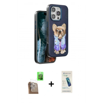 MARSİLYAN™- iPhone 16 Pro Max Kılıf İz Minimal Koleksiyonu - Şeffaf Pasifik Cam Ekran Koruyucu + Raze Metal Kamera Lens - CLTM